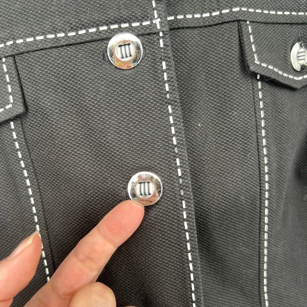 St. John Sport Black Trucker Jacket Paillettes Nautical‎ Ribbon Size M